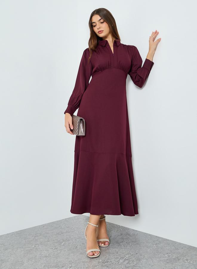 ستايلي فستان ماكسي قصة واسعة وأكمام منفوخة - Image 5